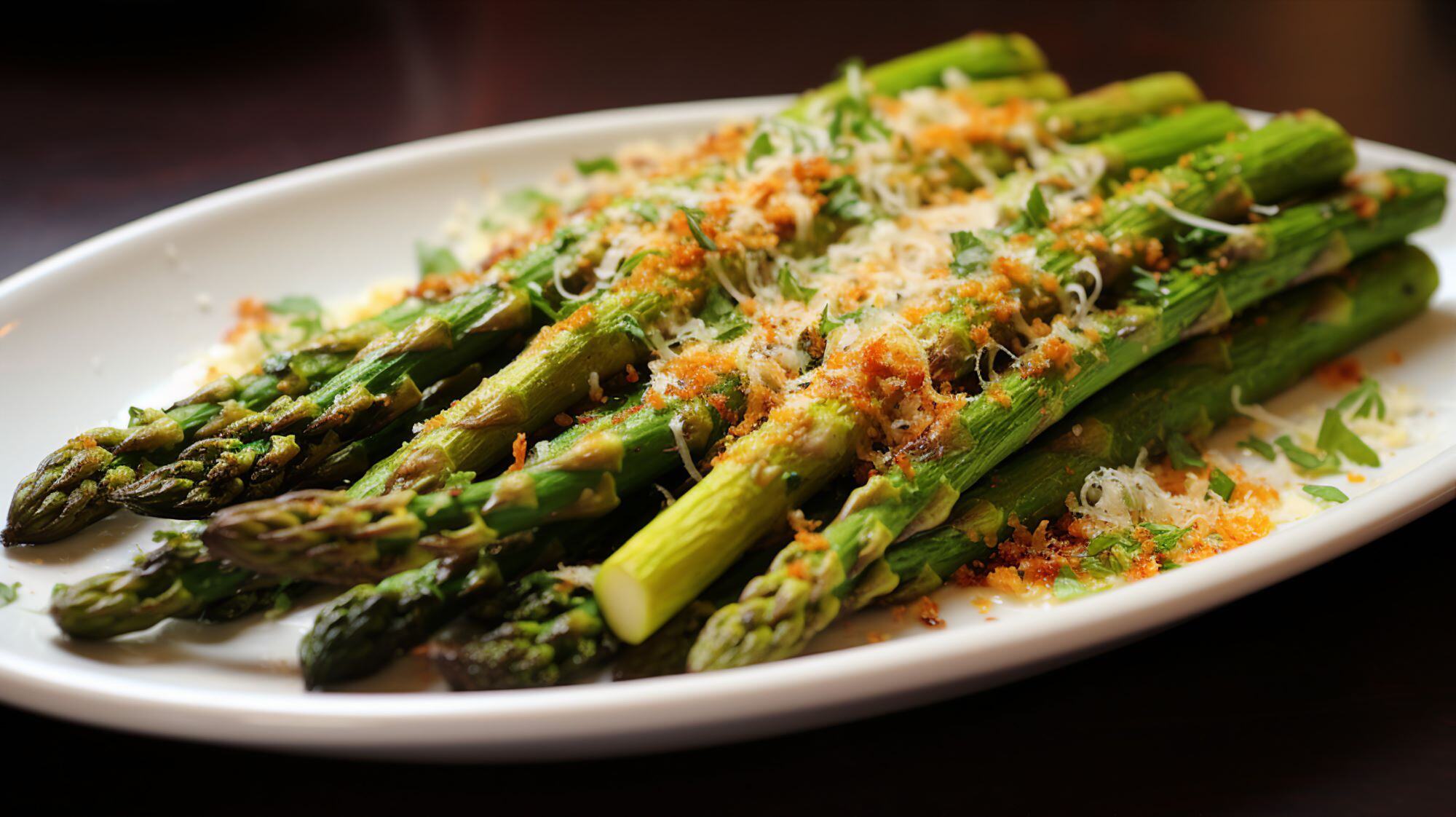 Crunchy Parmesan Garlic Roasted Asparagus reduced