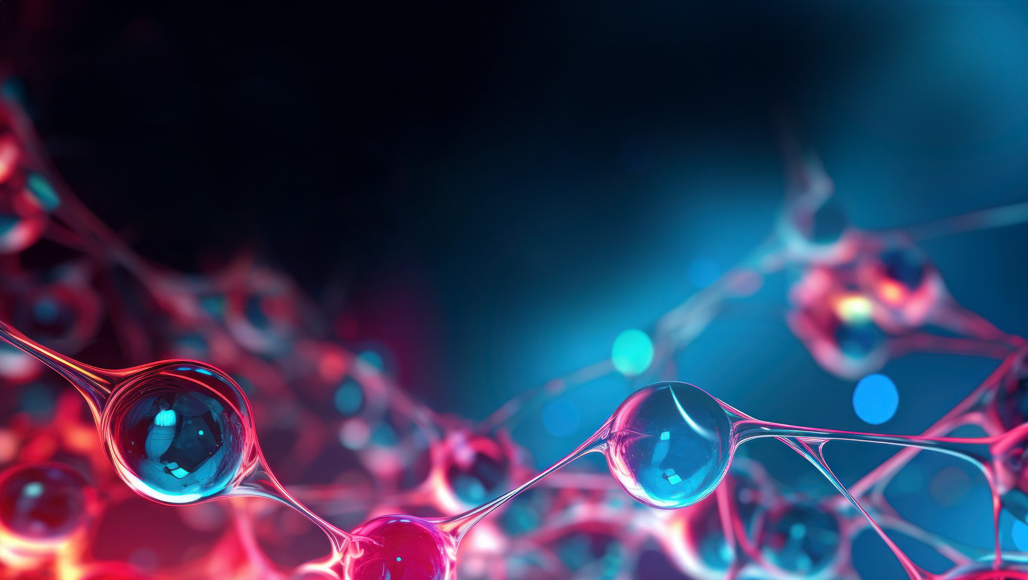 background-of-chemistry-molecule-in-pink-and-teal-and-orange