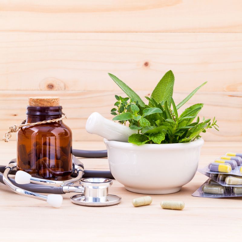 Herbal Medicine With Stethoscope